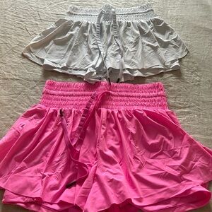 Pink and White Athletic Shorts